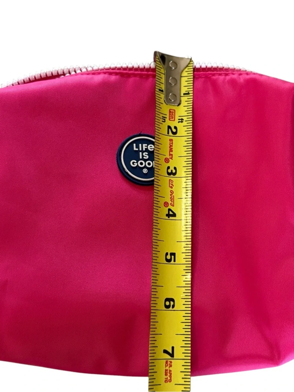 Life Is Good Pink Cosmetic Bag Travel Pouch Wristlet NWT